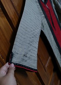 Elegant Red &amp; Grey Kurta