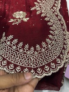 Elegant Maroon Saree