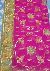 Rani-green Colour Lahenga &amp; Dupatta Without Blouse