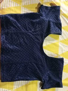 Sparkling Navy Blue +pink Blouse