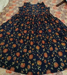 Blue Floral Print Kurta