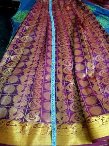 Purple &amp; Gold Silk Brocade Skirt