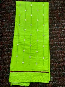 Attractive Lime Green Heavy Dupatta Dress Material
