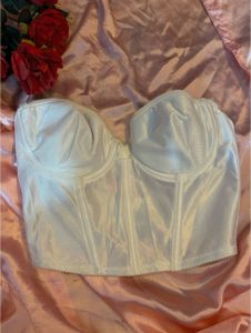 Vintage White Strapless Longline Bra