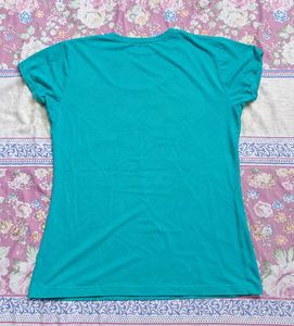 Teal Floral Print Tee