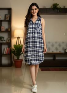 Plaid Sleeveless Dress
