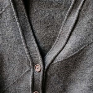 Classic Grey Argyle Cardigan
