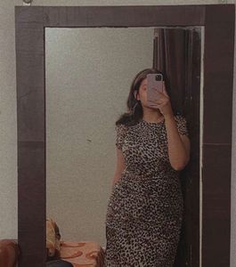 Chic Leopard Print Midi Dress