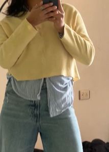 Pastel Yellow Cropped Sweater