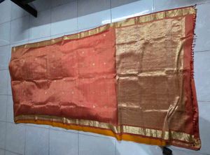 Beautiful Sunshine color Kanchi Silk Saree