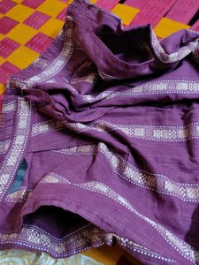 Purple Kurti with Pants and Scarf Set