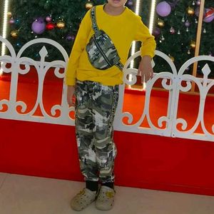 Kids Yellow Sweatshirt & Camo Pants Set
