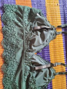 Lace Trim Sports Bra