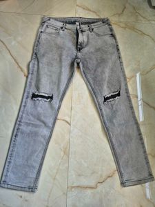 Moda Rapido Stylish Ripped Grey Wash Jeans