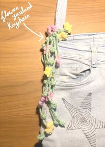 Crocheted Flower Garland Keychain