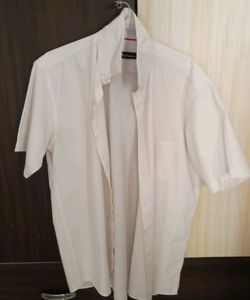 Classic Men's Short Sleeve White Shirt