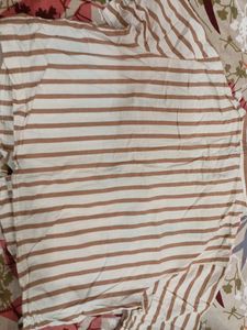 Striped Button-Up crop Top(will come in well iron