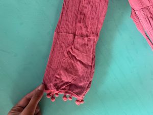 Embroidered Coral Kurta