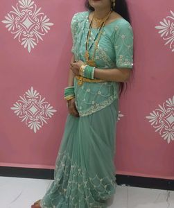 Elegant Mint Green Saree
