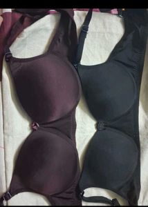 Comfortable Bra Set - Black &amp; Burgundy