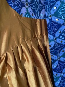 Vibrant Orange Kurta Set with mirror work Dupatta