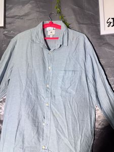 Men's Light Denim Blue Long Sleeve Shirt