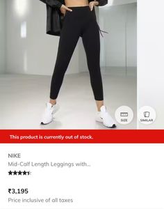 Nike Mid Calf Length High Waist Leggings
