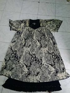 Elegant Floral Print Ethnic Gown
