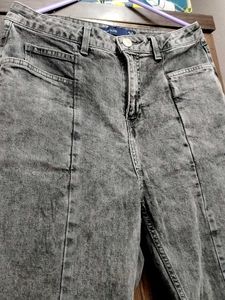 Acid Wash Grey Denim Jeans