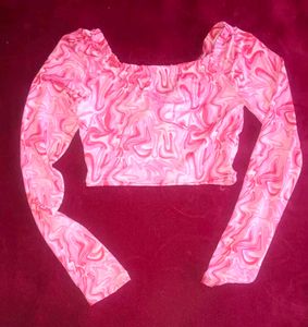 Pink Swirl Long Sleeve Top
