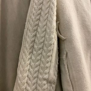 Cream Cable Knit Sleeve Trench Coat