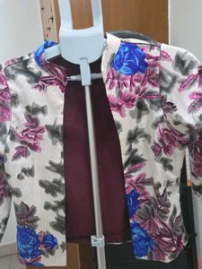 Floral Print Cropped Jacket