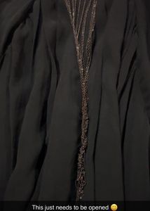 volume sleeves black dress