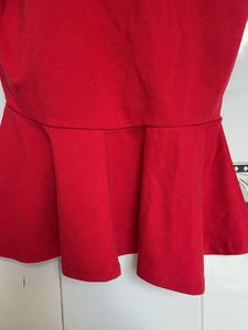 Chic Red Peplum Top