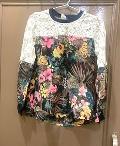 Floral Print Lace Top
