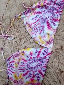 Vibrant Tie-Dye Triangle Bikini Top