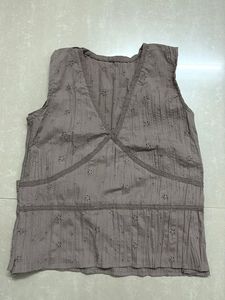 Pinteresty Nude Brown Self Design Top