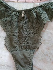 Lace Trim Thong Panty