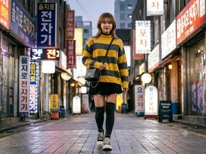 Striped Oversized Knit Sweater
