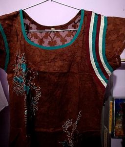 Elegant Brown Embroidered Kurta