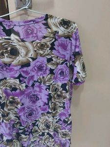 Y2k Purple Floral Top