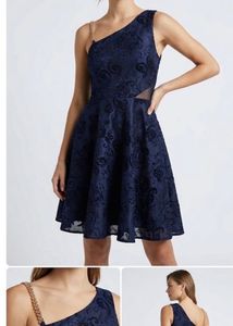 Fixed price lovely blue colour off shoulder dress