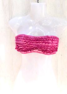 Ruffled Bandeau Bikini Top