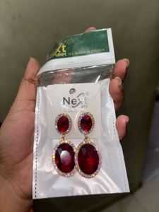 Stunning Red Gemstone Drop Earrings