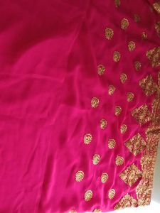 Vibrant Pink Embroidered Saree