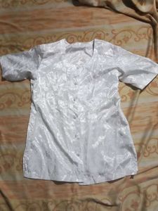 1.Vintage White Floral Blouse