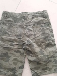 Olive patterned  Cotton men's shorts
