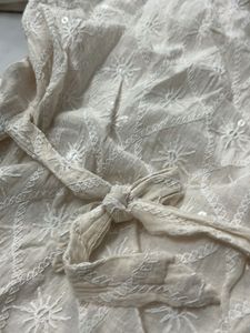 Beige Chikankari Kurta