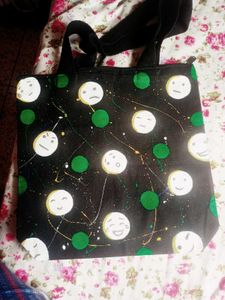 Hand Painted Tote Bag with Emoji