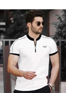 TRIPR Men's White & Black Collar T-Shirt